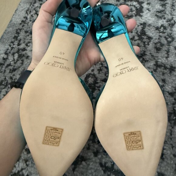 Jimmy Choo Teal Stiletto Heels - Picture 8 of 10